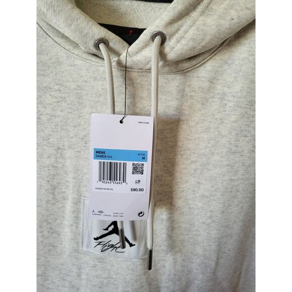 NEW NIKE AIR JORDAN FLIGHT PULLOVER HOODY OATMEAL HEATHER SIZE M DA9816-141 - Picture 3 of 6